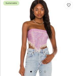 Paisley scarf tie top Farrah Headscarf in Lilac SPELL from revolve